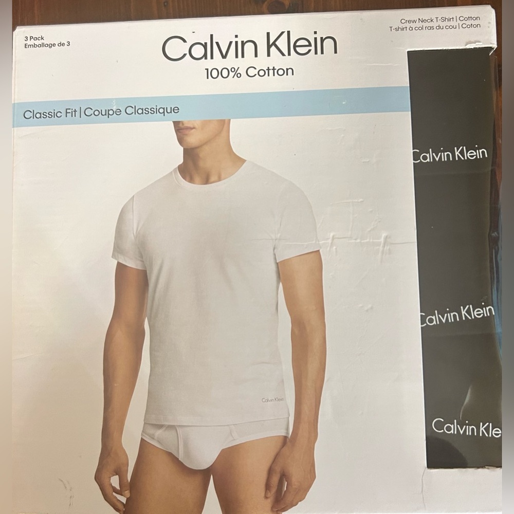 Calvin Klein Cotton Crew Neck T-Shirt 3 Pack Size Medium